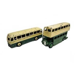 Vintage 50's Dinky Toys Buses Double Decker 290 & Single Decker 29c Die-Cast Bus